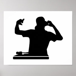 DJ Turntables club music Poster