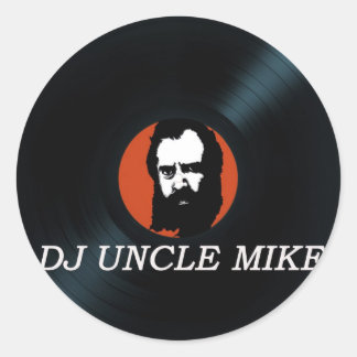 DJ UNCLE MIKE VINYL RECORD round stickers