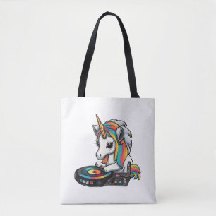 DJ Unicorn with DJ equipments Tote Bag