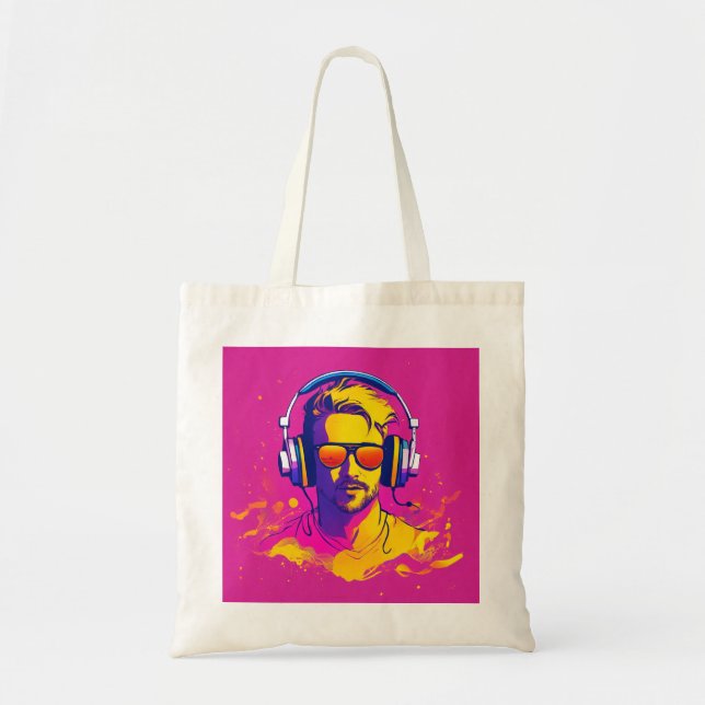 DJ Vibes Typography  Tote Bag (Front)