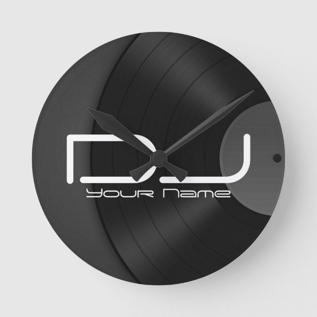 Dj Wall Clock with Vinyl Background (Front)