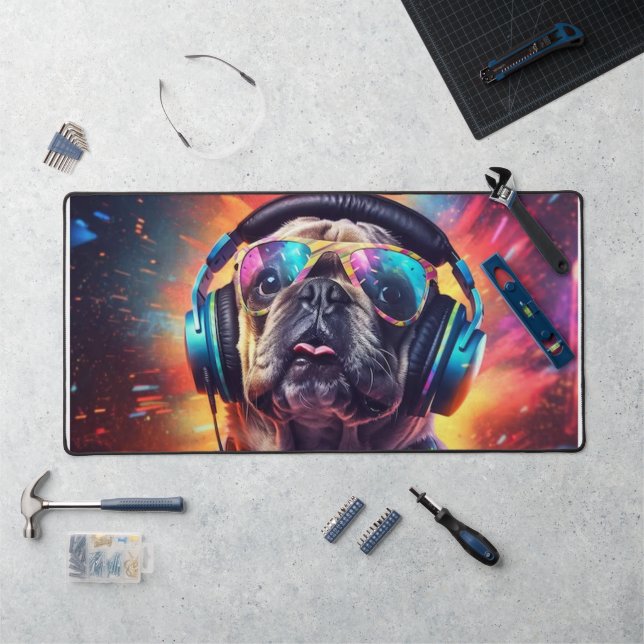 Dj Woof Man Desk Mat (Workstation)