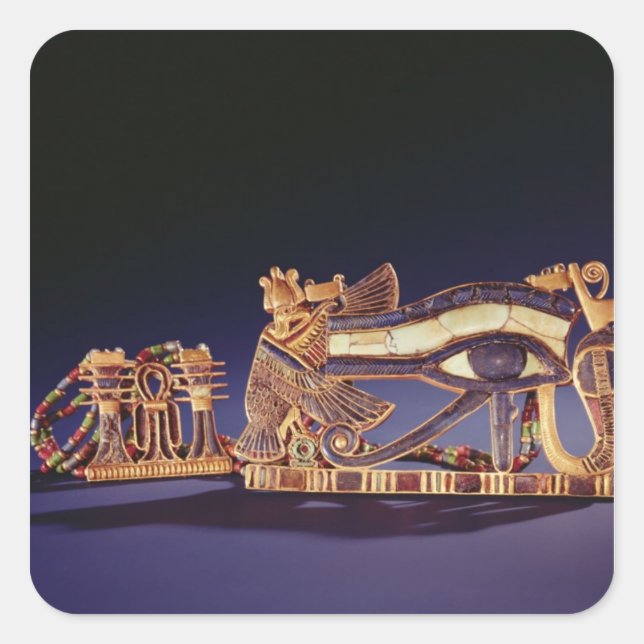 Djed pillar pectoral and wedjet eye pectoral square sticker (Front)