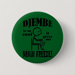 Djembe, Brain Freeze 6 Cm Round Badge