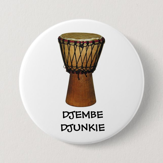 DJEMBE DJUNKIE button/pin badge (Front)