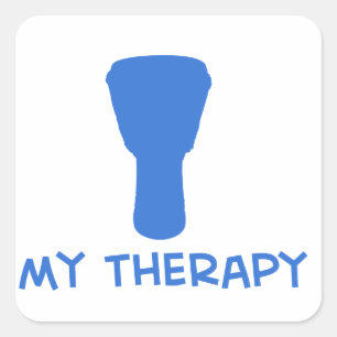 Djembe my therapy designs square sticker