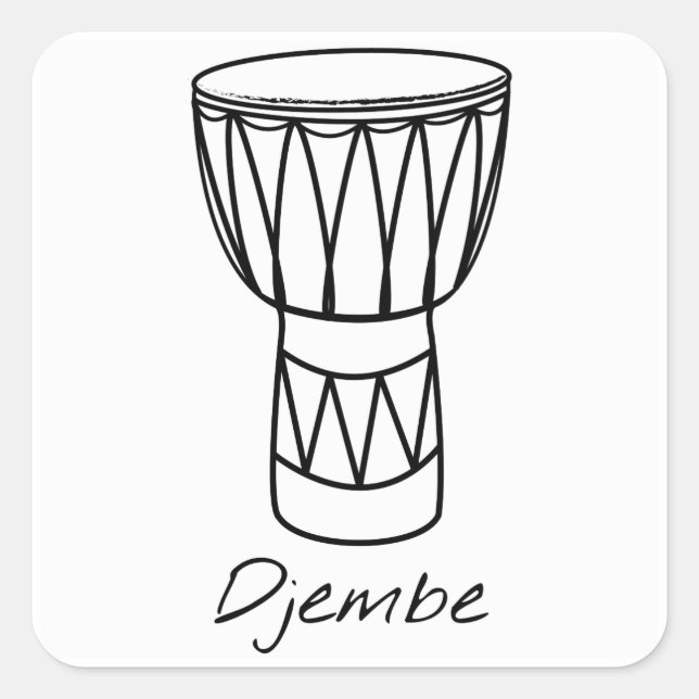 Djembe Square Sticker (Front)