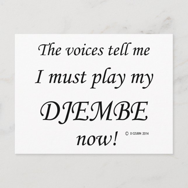 Djembe Voices Say Must Play Postcard (Front)