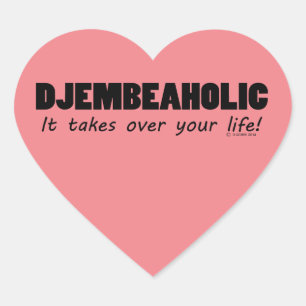 Djembeaholic Life Heart Sticker