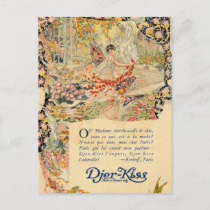 Djer-Kiss French Perfume Label Postcard