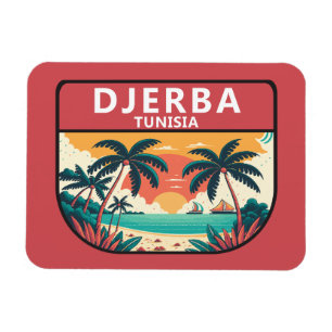 Djerba Tunisia Retro Emblem Magnet