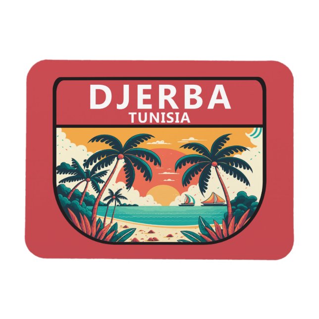 Djerba Tunisia Retro Emblem Magnet (Horizontal)