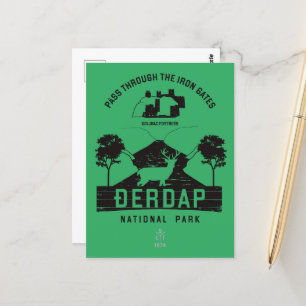 Djerdap National Park Iron Gates Black Design Postcard