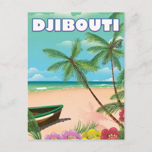 Djibouti Beach travel poster Postcard