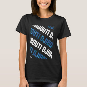 Djibouti Camo Pattern Blue Camouflage T-Shirt