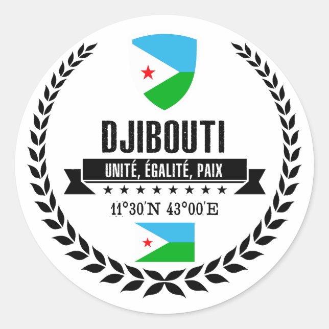 Djibouti Classic Round Sticker (Front)