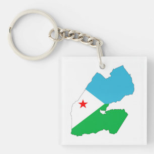 djibouti country flag map shape silhouette symbol key ring
