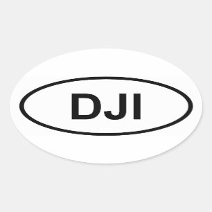 Djibouti "DJI" Oval Sticker