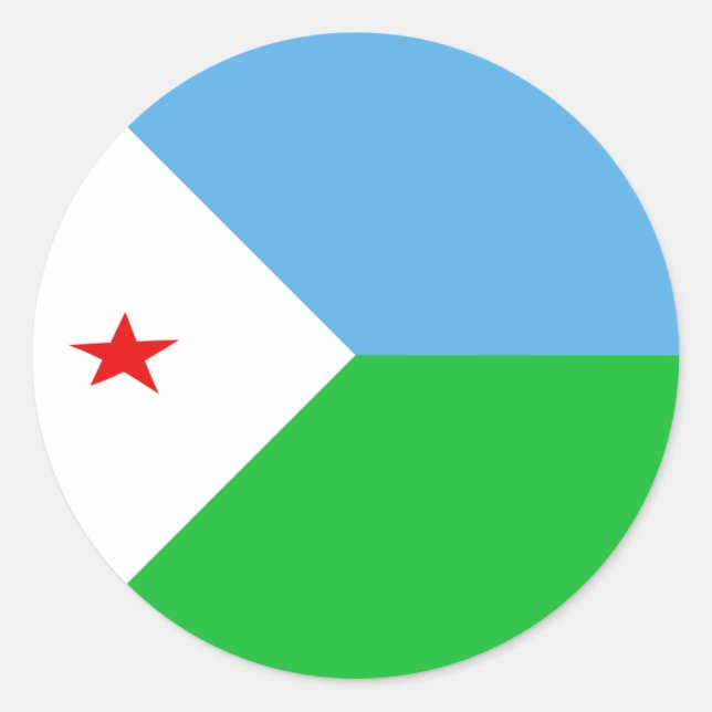 Djibouti Fisheye Flag Sticker (Front)