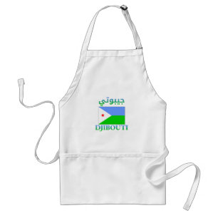 Djibouti Flag جيبوتي Arabic & English WordArt Standard Apron