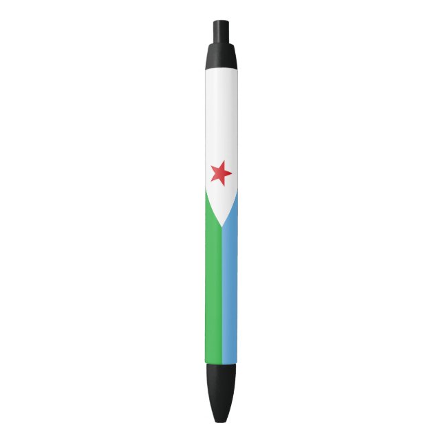 Djibouti Flag Black Ink Pen (Front Vertical)