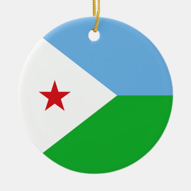 Djibouti flag ceramic ornament (Front)