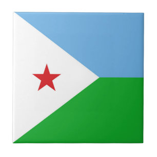 Djibouti flag ceramic tile