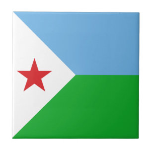 Djibouti Flag Ceramic Tile