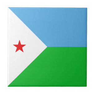 Djibouti Flag Ceramic Tile