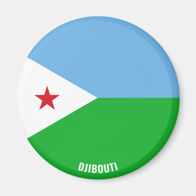 Djibouti Flag Charming Patriotic Magnet (Front)