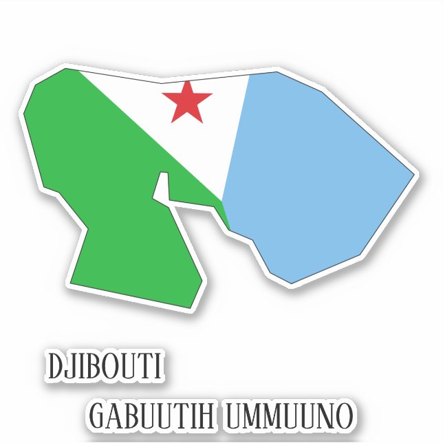 Djibouti Flag Charming Patriotic Map (Front)