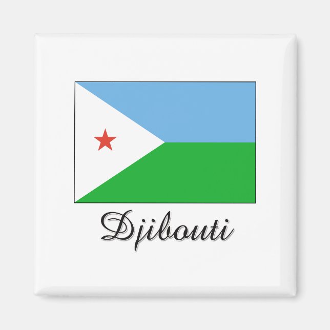 Djibouti Flag Design Magnet (Front)