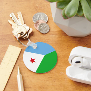 Djibouti flag key ring