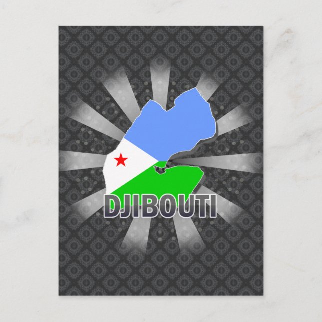 Djibouti Flag Map 2.0 Postcard (Front)