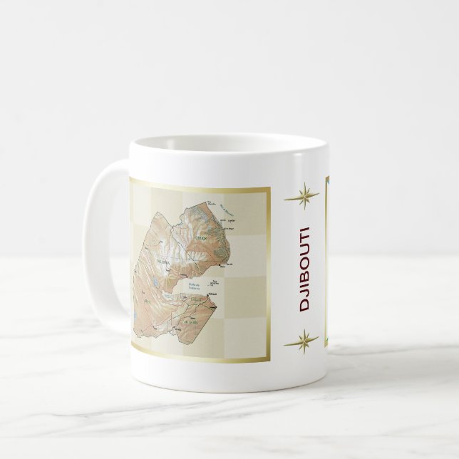 Djibouti Flag + Map Mug (Front Left)