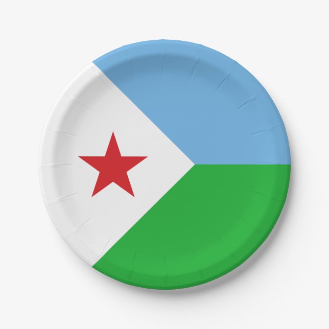 Djibouti Flag Paper Plate (Front)