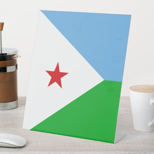 Djibouti flag pedestal sign (In SItu)