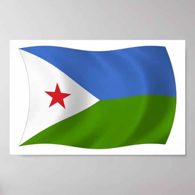 Djibouti Flag Poster Print (Front)