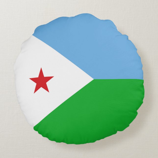 Djibouti flag round cushion (Back)