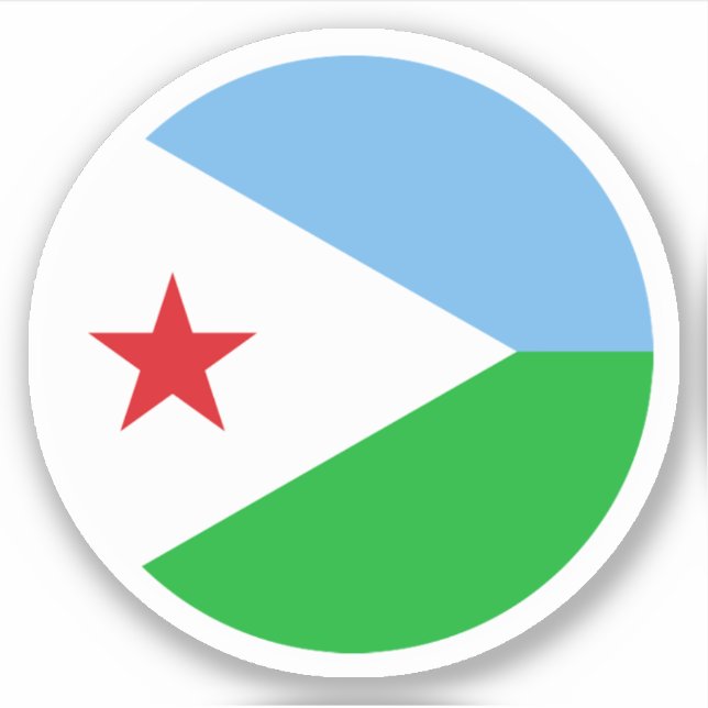 Djibouti Flag Round Sticker (Front)