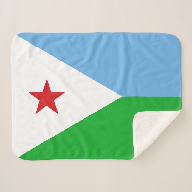 Djibouti Flag Sherpa Blanket (Front (Horizontal))