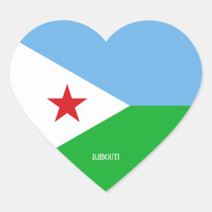 Djibouti Flag Splendid Patriotic Heart Sticker