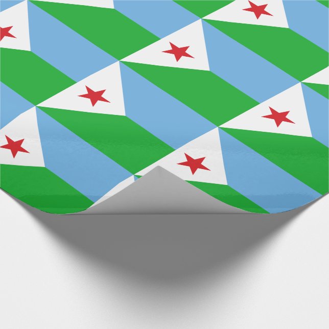 Djibouti Flag Wrapping Paper (Corner)