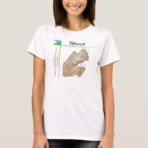 Djibouti Map + Flag + Title T-Shirt