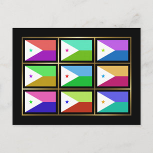 Djibouti Multihue Flags Postcard