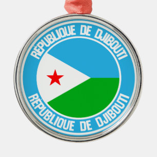 Djibouti Round Emblem Metal Ornament