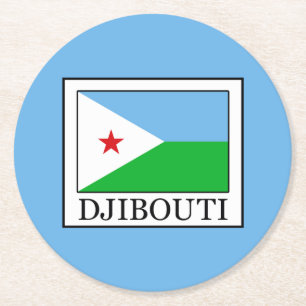 Djibouti Round Paper Coaster