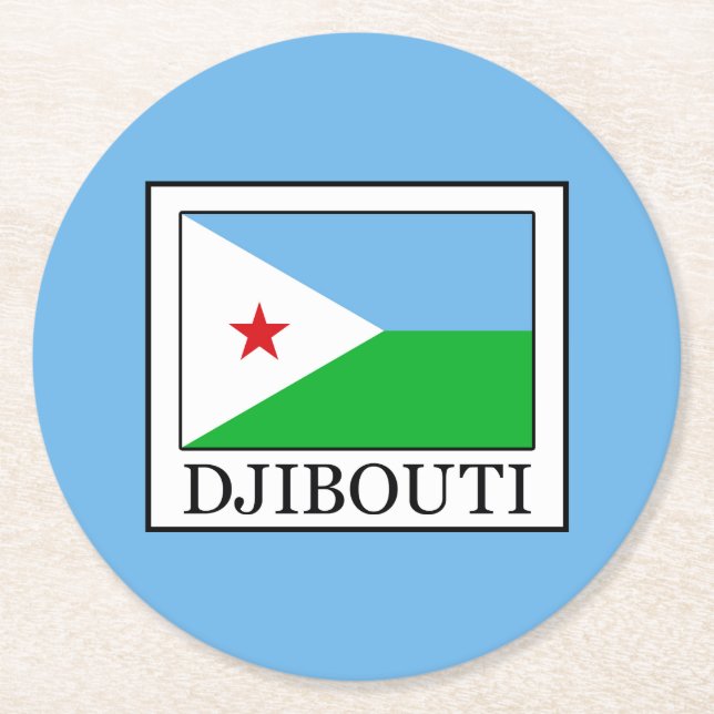 Djibouti Round Paper Coaster (Front)