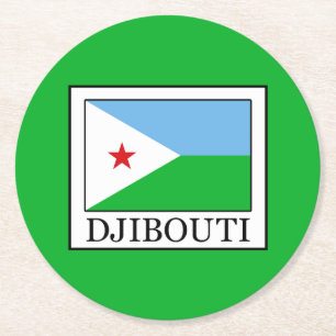 Djibouti Round Paper Coaster