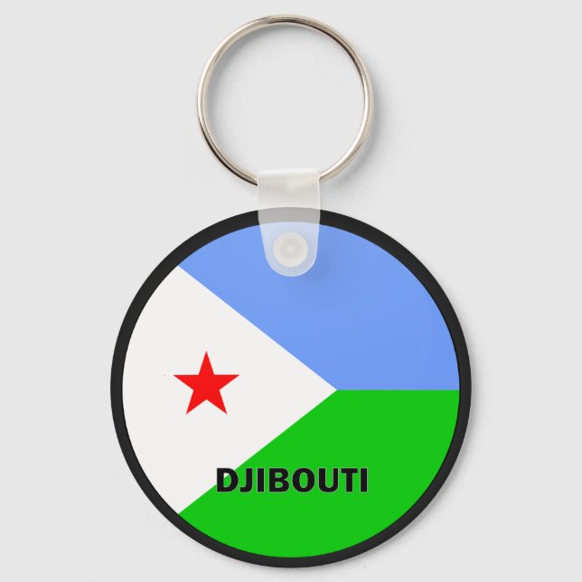 Djibouti Roundel quality Flag Key Ring (Front)